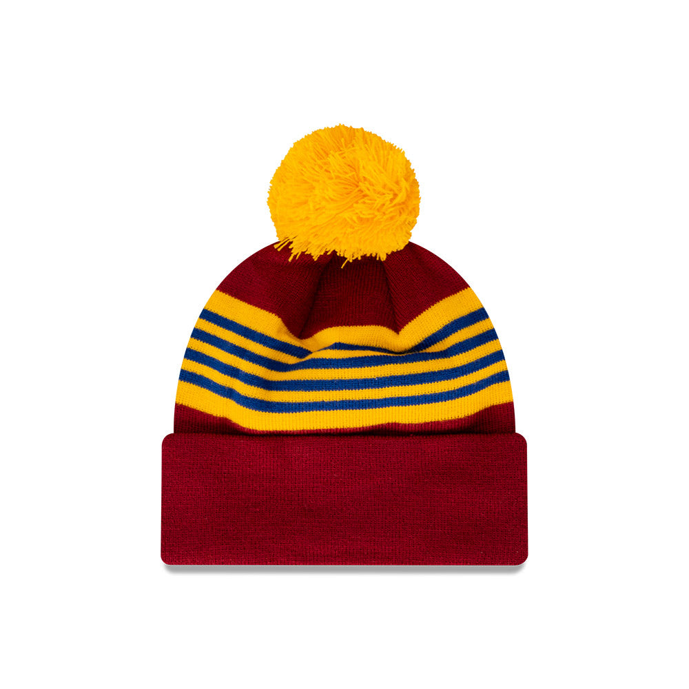 Brisbane Lions Beanie - AFL Official Team Colour Retro Collection Pom Knit - New Era