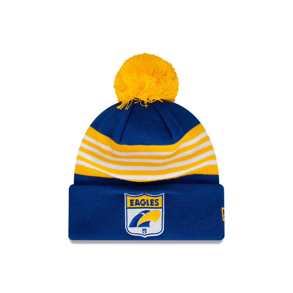 West Coast Eagles Beanie - 2024 AFL Official Team Colour Retro Collection Pom Knit - New Era