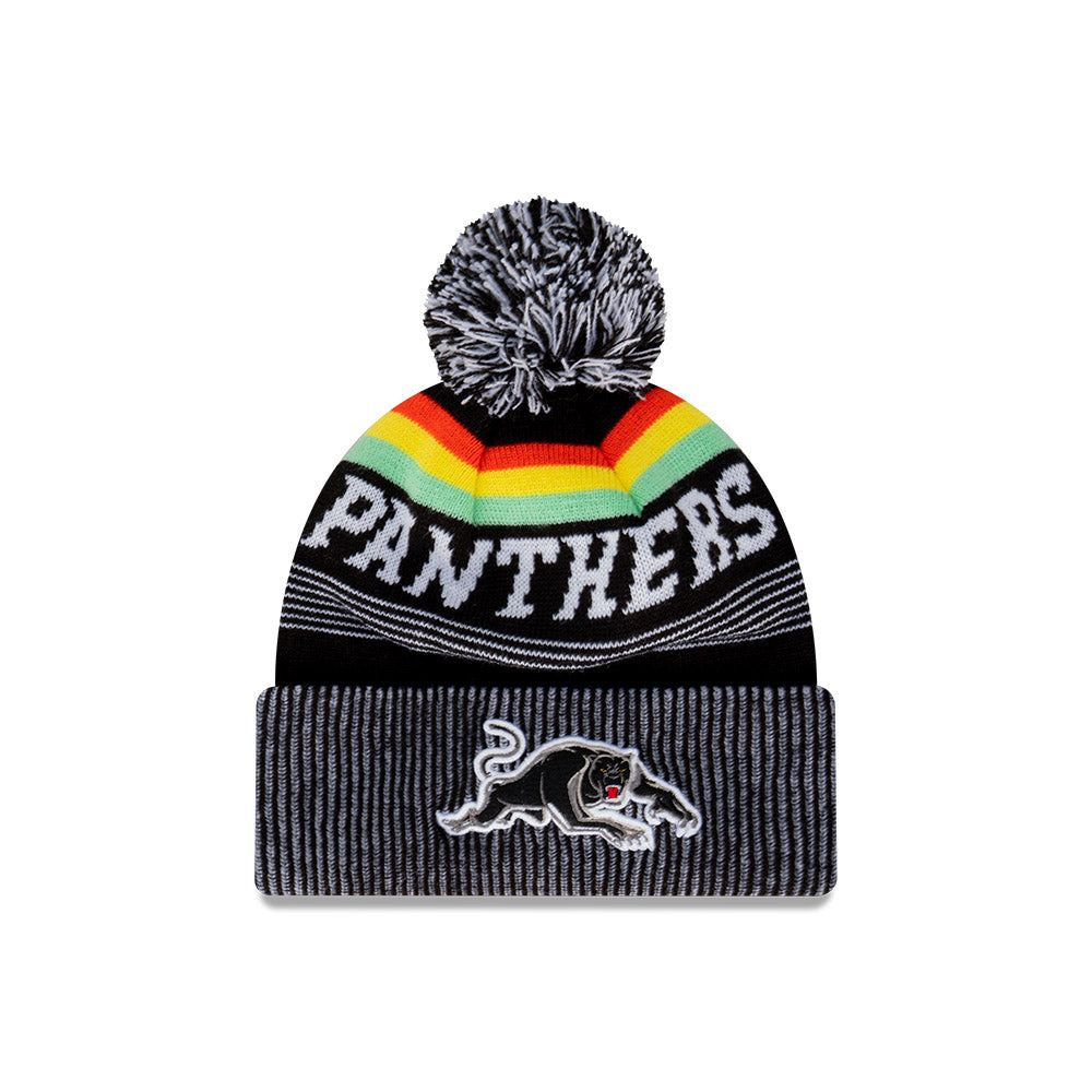 Penrith Panthers Beanie - NRL 2024 Official Team Colour Speed Collection Pom Knit - New Era
