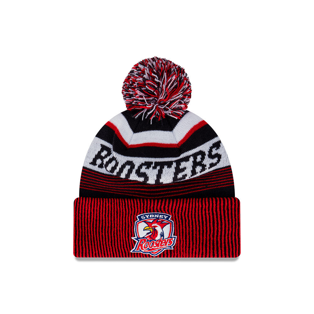 Sydney Roosters Beanie - NRL 2024 Official Team Colour Speed Collection Pom Knit - New Era