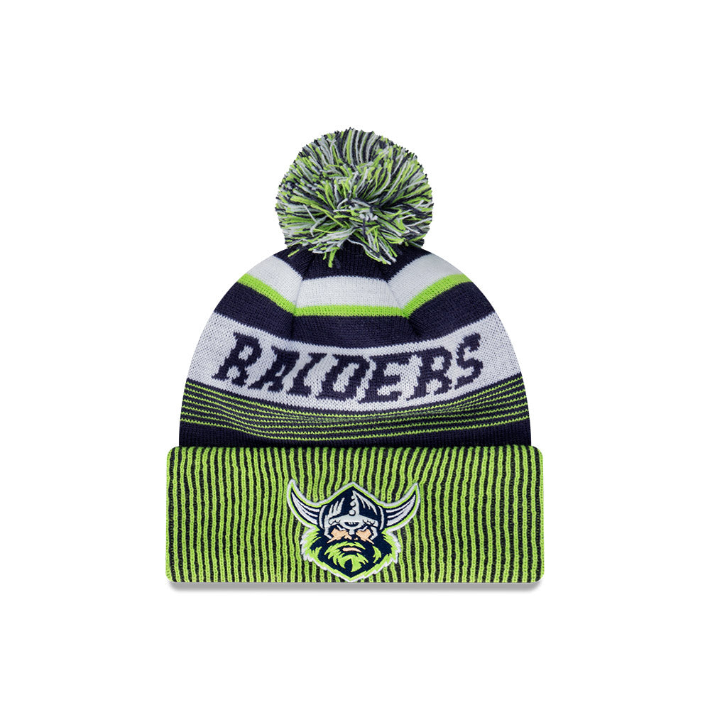 Canberra Raiders Beanie - NRL 2024 Official Team Colour Speed Collection Pom Knit - New Era