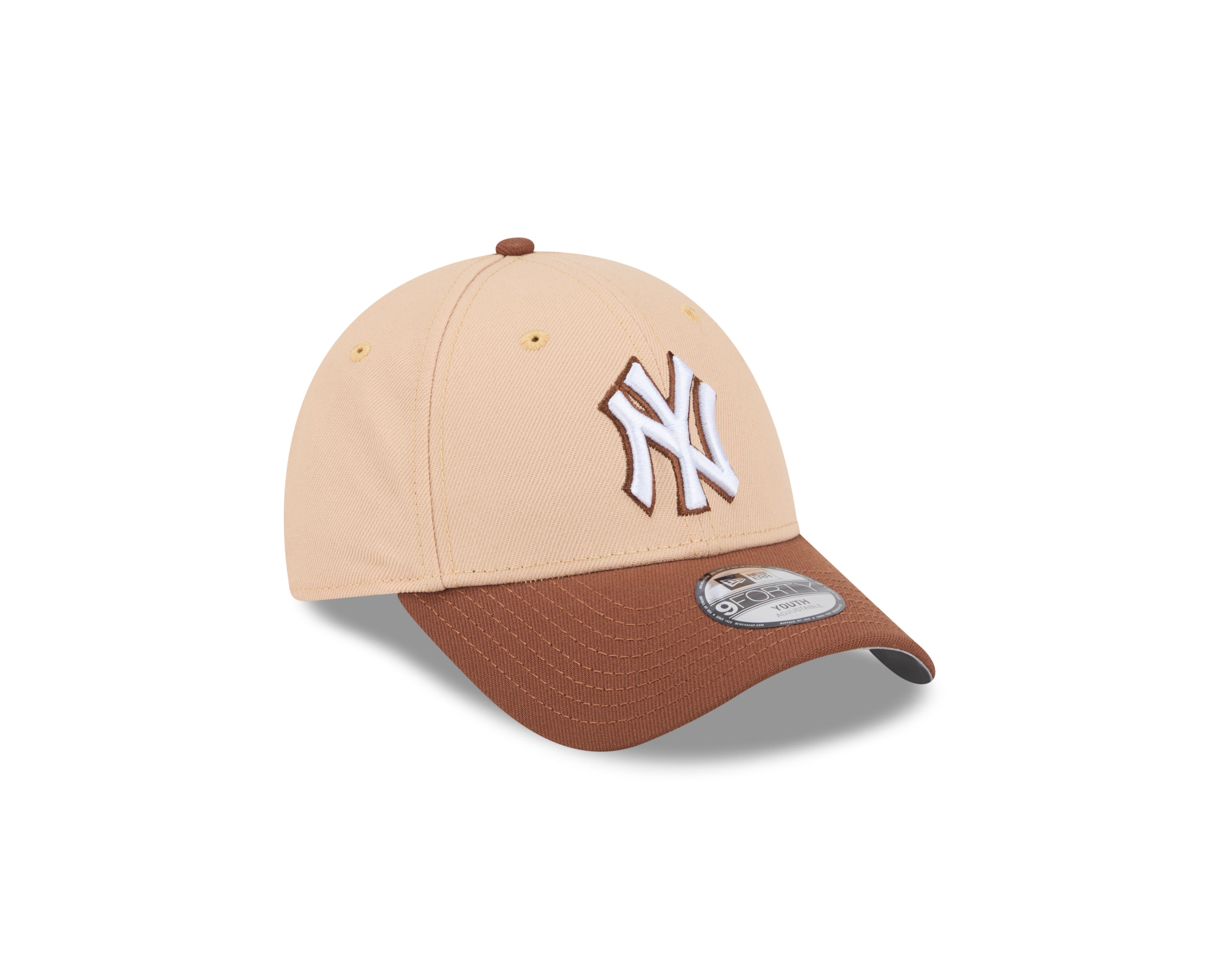New York Yankees Kids Hat - Brown Candied Pecan 2-Tone 9Forty Kids MLB Snapback Cap - New Era