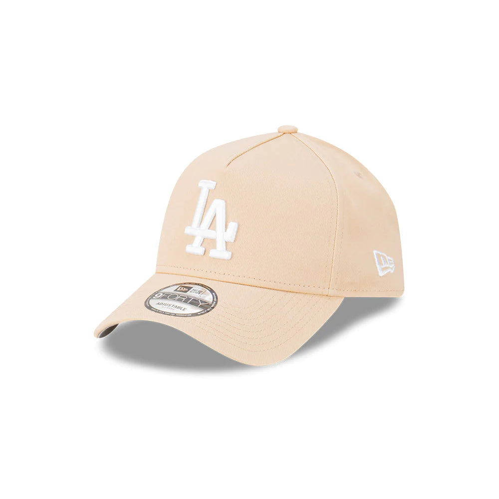 LA Dodgers Hat - Oatmilk 9Forty A-Frame MLB Snapback Cap - New Era