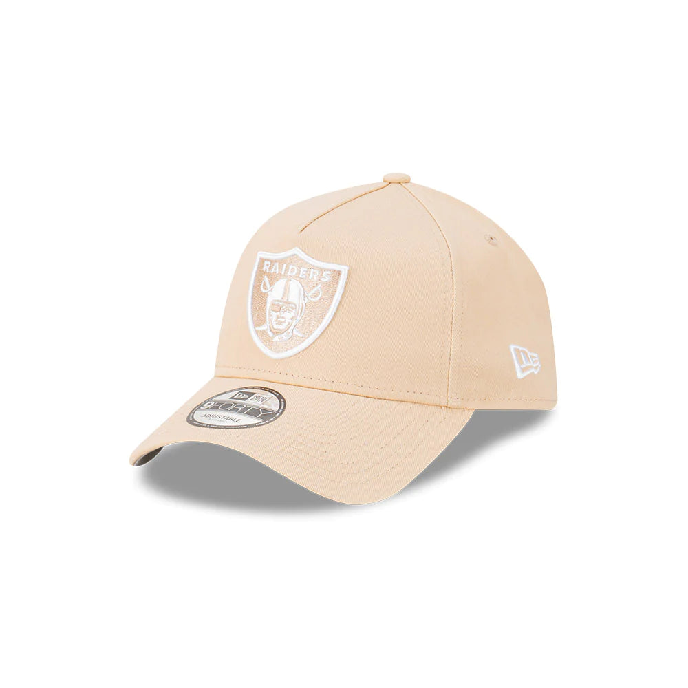 Las Vegas Raiders Hat - Oatmilk 9Forty A-Frame NFL Snapback Cap - New Era
