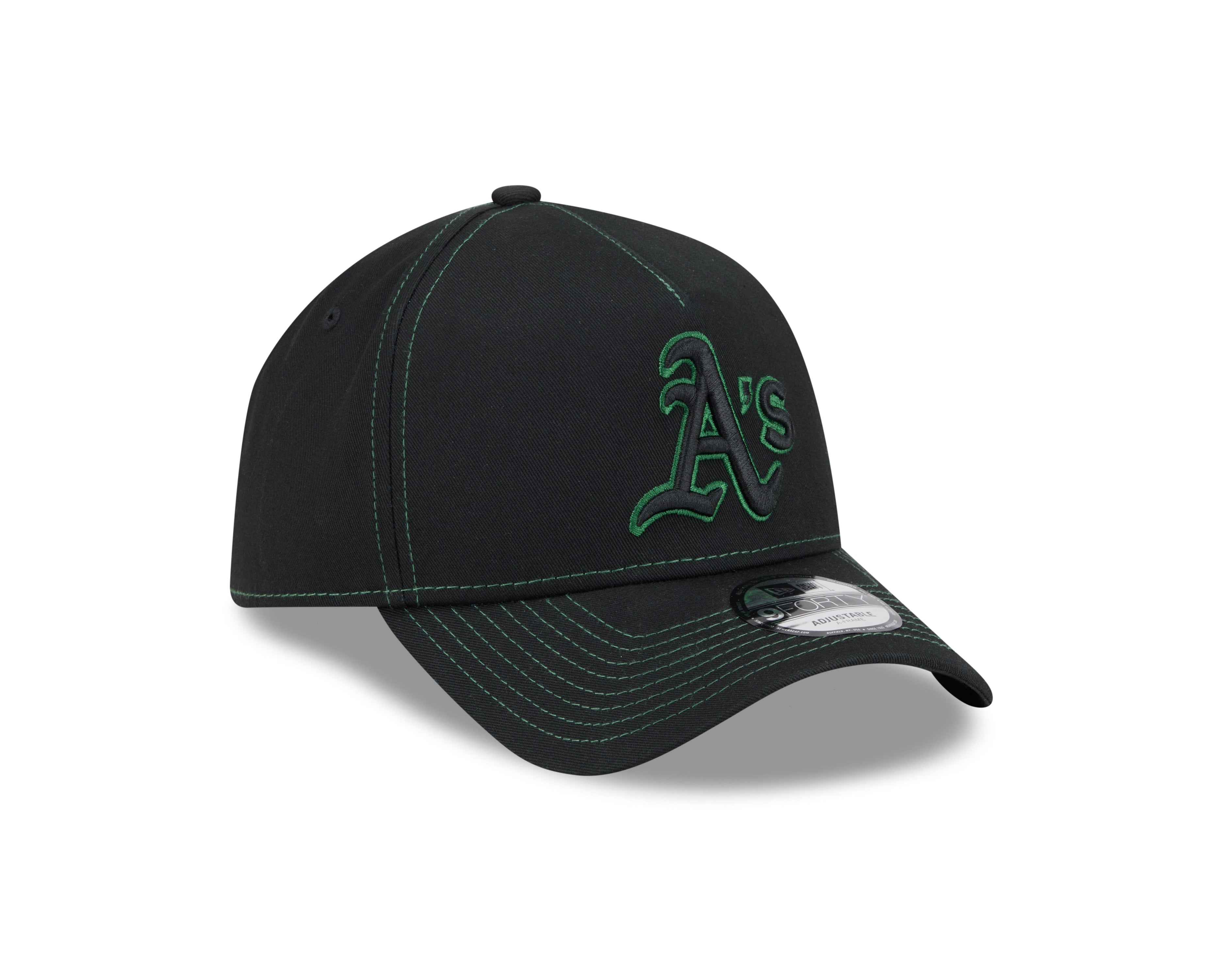 Oakland Athletics Hat - Black Colour Contrast 9Forty A-Frame MLB Snapback Cap - New Era