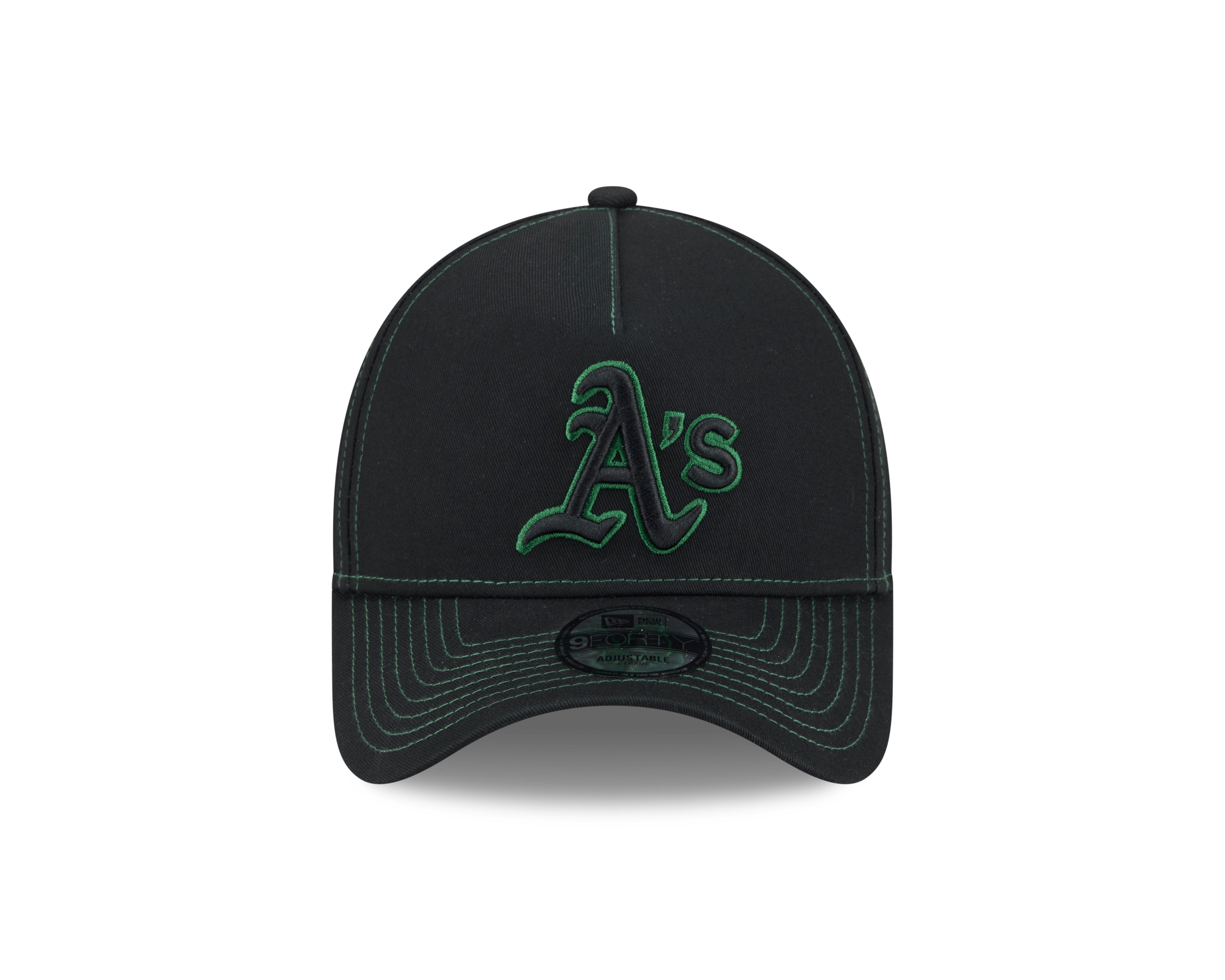 Oakland Athletics Hat - Black Colour Contrast 9Forty A-Frame MLB Snapback Cap - New Era