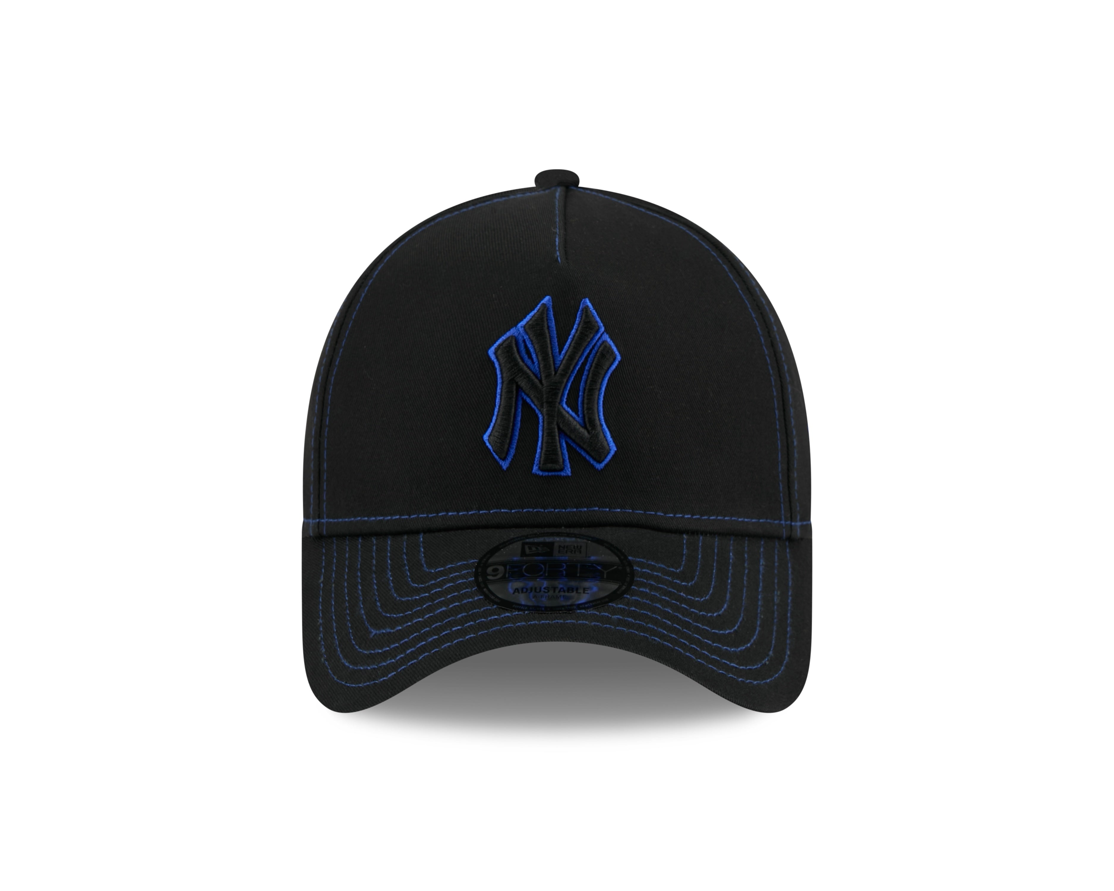 New York Yankees Hat - Black Colour Contrast 9Forty A-Frame MLB Snapback Cap - New Era