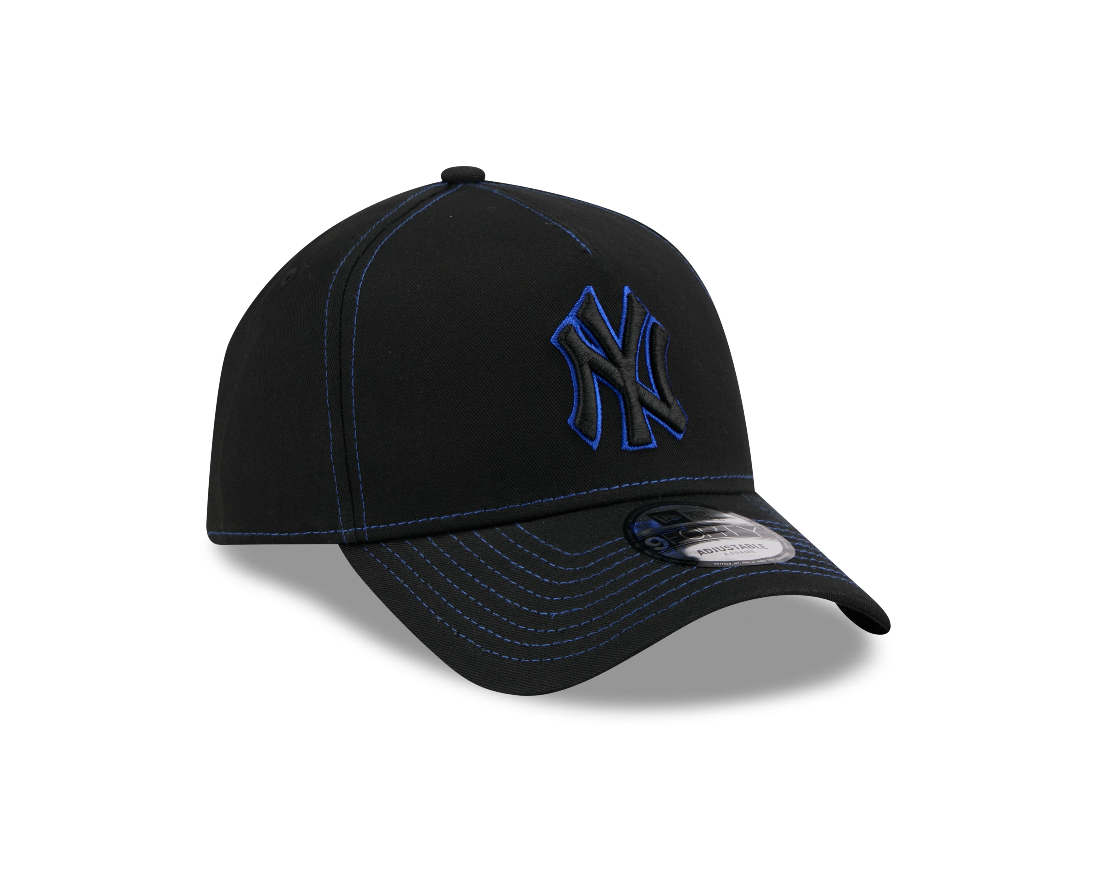 New York Yankees Hat - Black Colour Contrast 9Forty A-Frame MLB Snapback Cap - New Era
