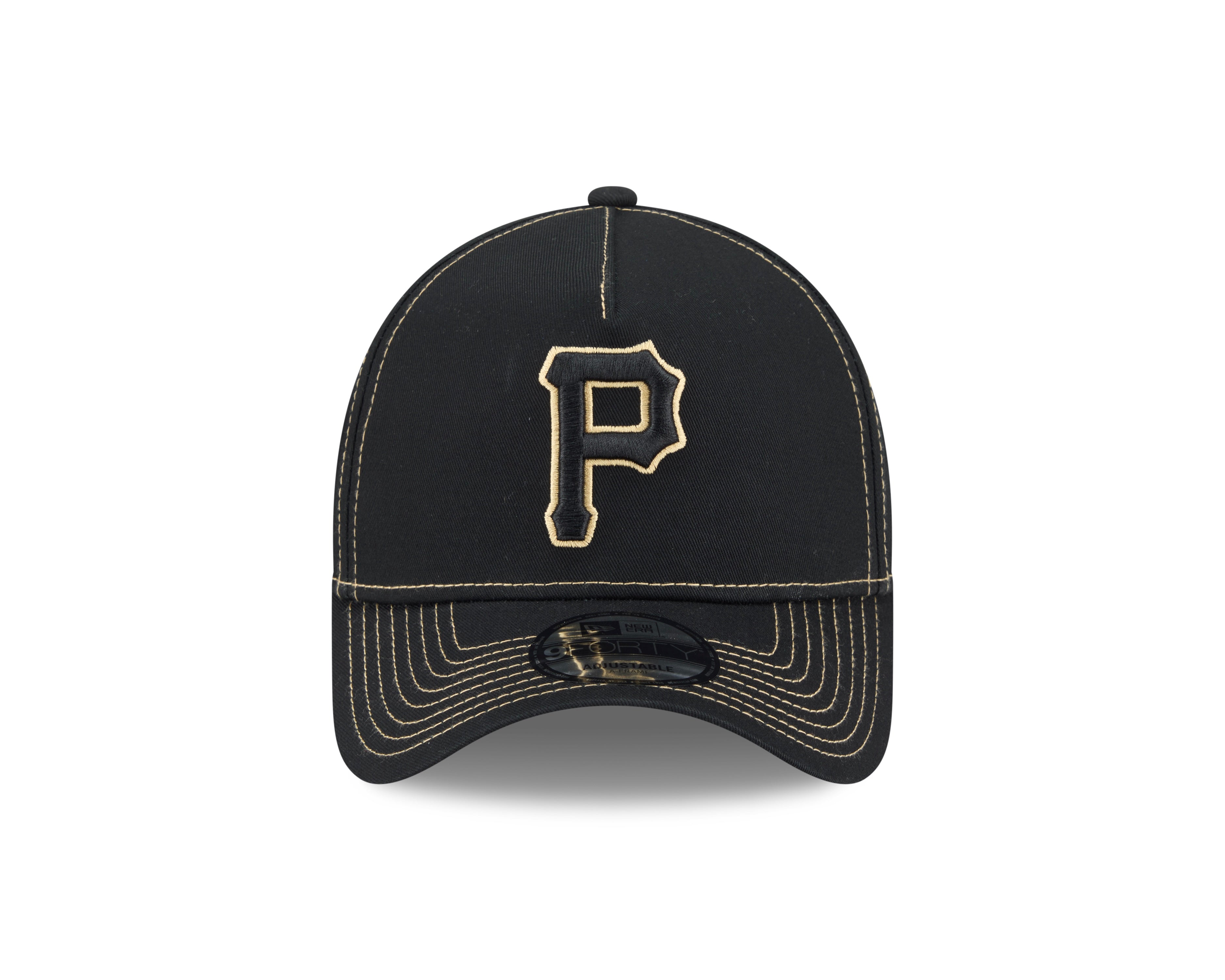 Pittsburgh Pirates Hat - Black Colour Contrast 9Forty A-Frame MLB Snapback Cap - New Era