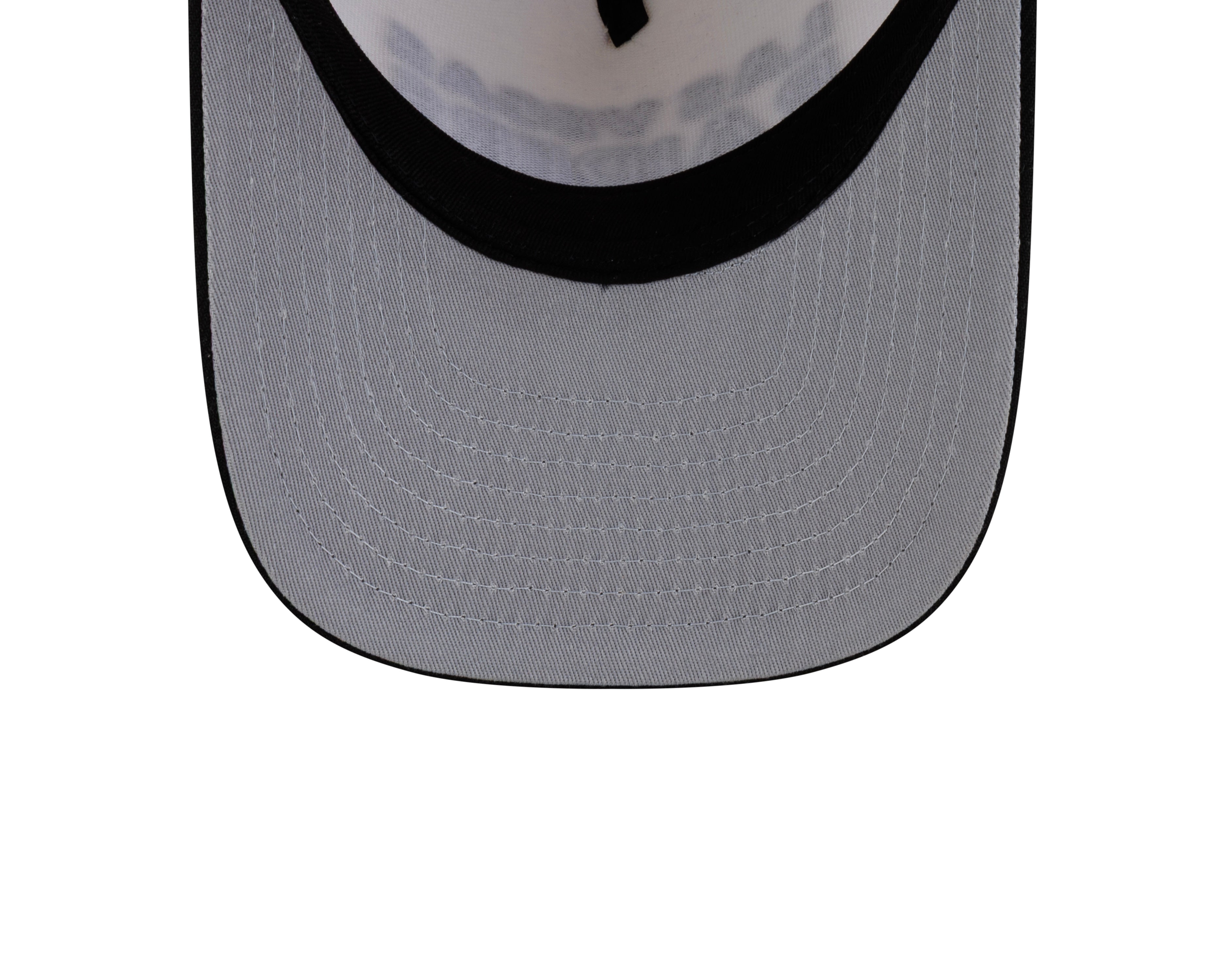 Las Vegas Raiders Hat - Chrome White Black 2Tone Team Script NFL 9Fifty A-Frame Snapback Cap - New Era