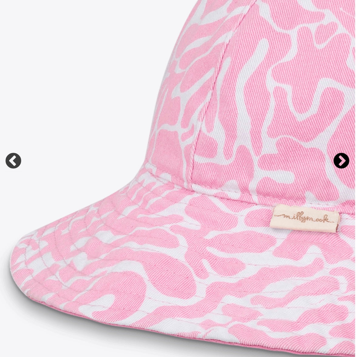 Millymook Girls Wide Brim Bucket Hat - Bright Pink Pattern - Madora