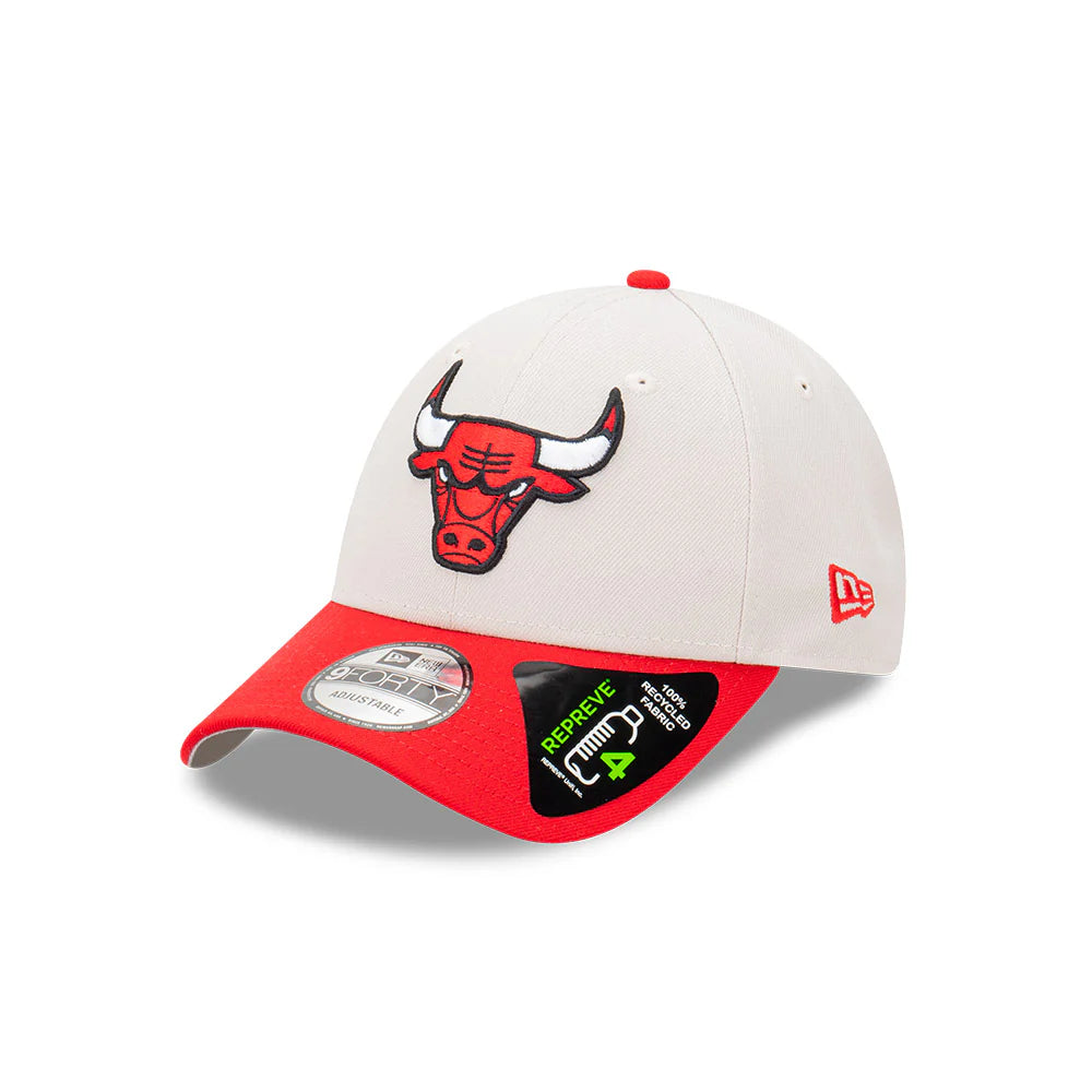 Chicago Bulls Hat - Repreve 2-Tone Stone Red NBA 9Forty Strapback Cap - New Era