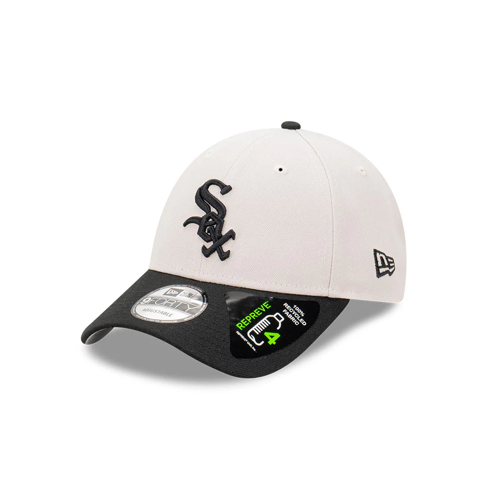 Chicago White Sox Hat - Repreve 2-Tone Stone Black MLB 9Forty Strapback Cap - New Era