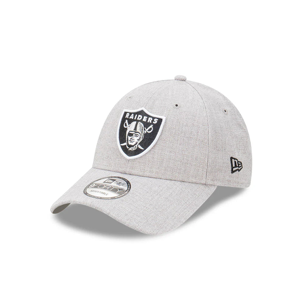 Las Vegas Raiders Hat - Heather Collection Grey 9Forty NFL Snapback Cap - New Era