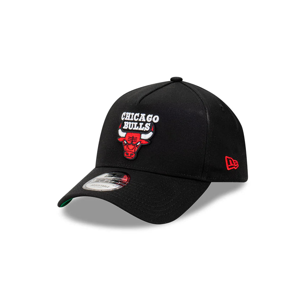 Chicago Bulls Hat - Black 9Forty A-Frame NBA Snapback Cap - New Era