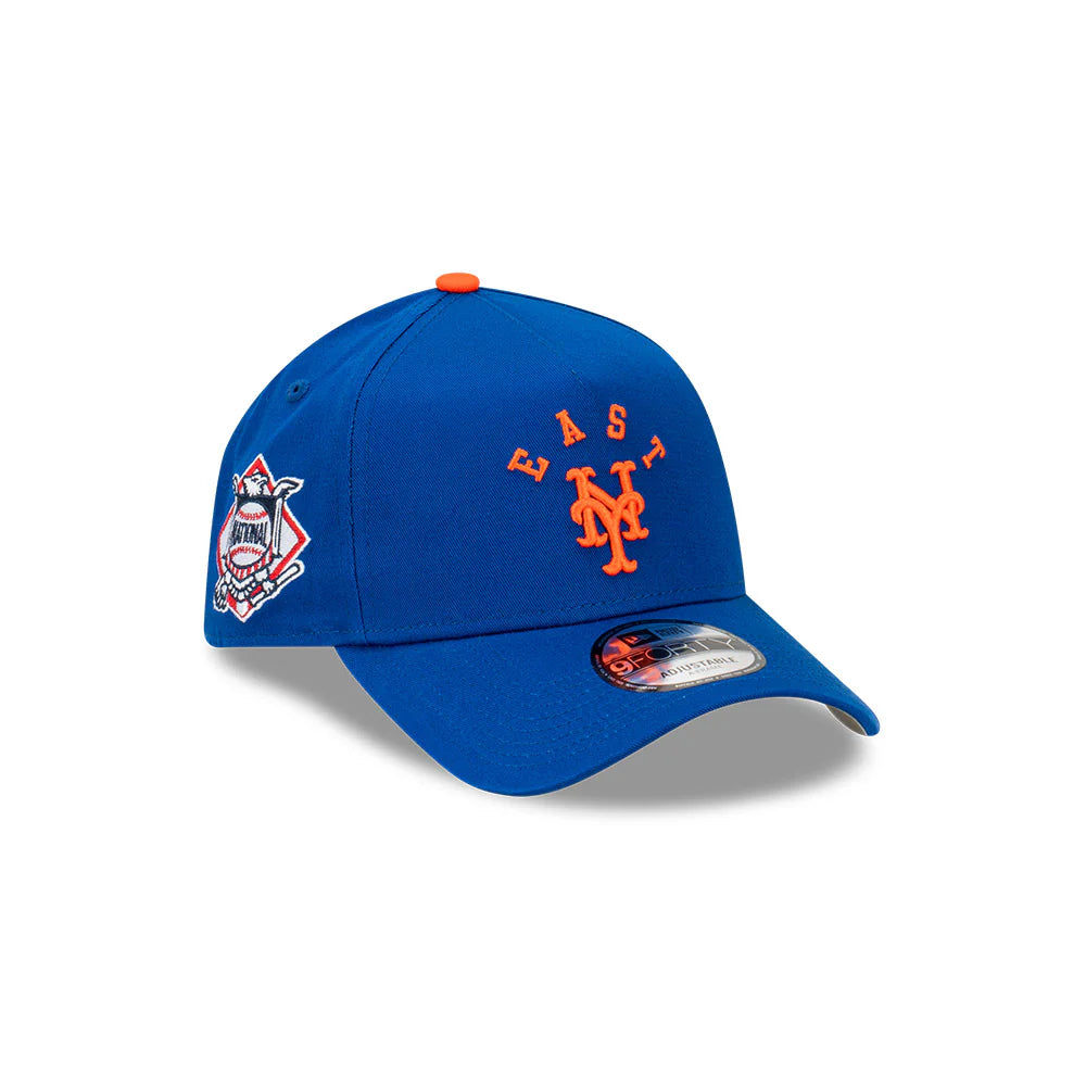 New York Mets Hat -  East Team Division Blue 9Forty A-Frame MLB Snapback Cap - New Era