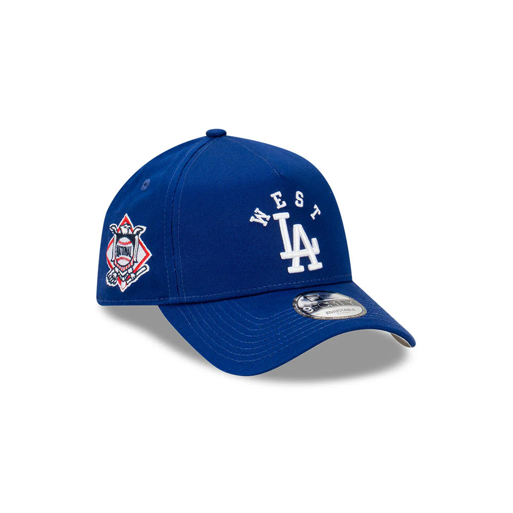 LA Dodgers Hat -  West Team Division Blue 9Forty A-Frame MLB Snapback Cap - New Era