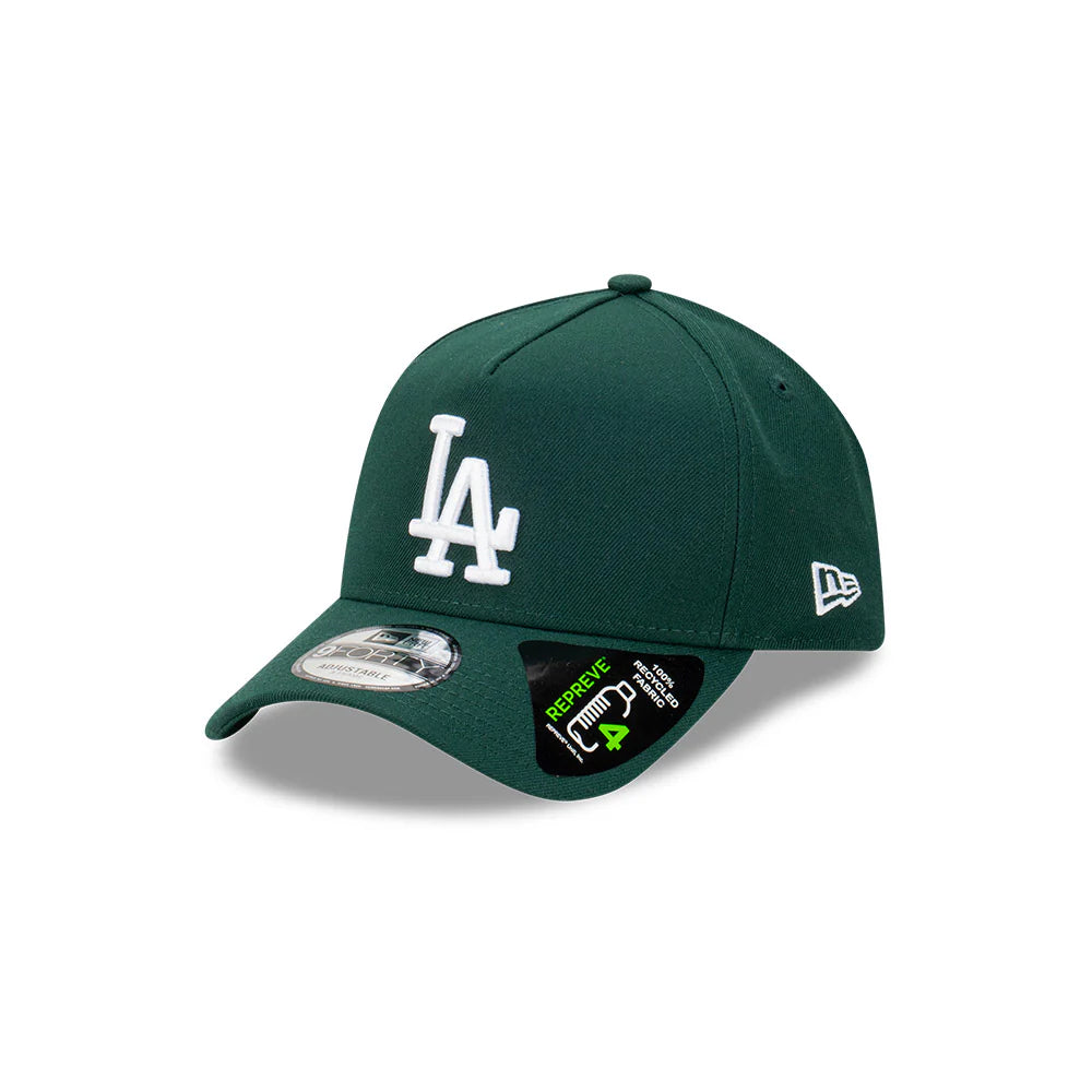 LA Dodgers Hat - Repreve Dark Green 9Forty A-Frame MLB Snapback Cap - New Era