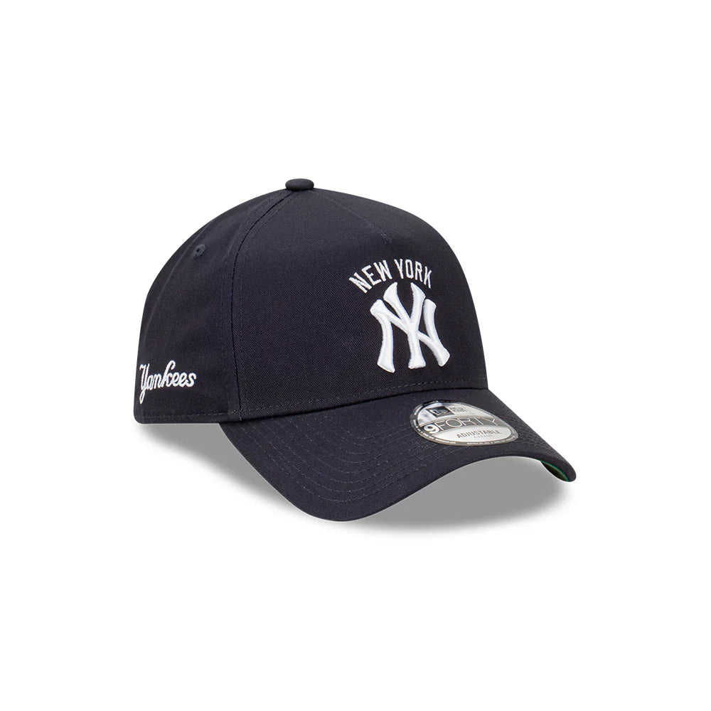New York Yankees Hat - Navy 9Forty A-Frame MLB Snapback Cap - New Era
