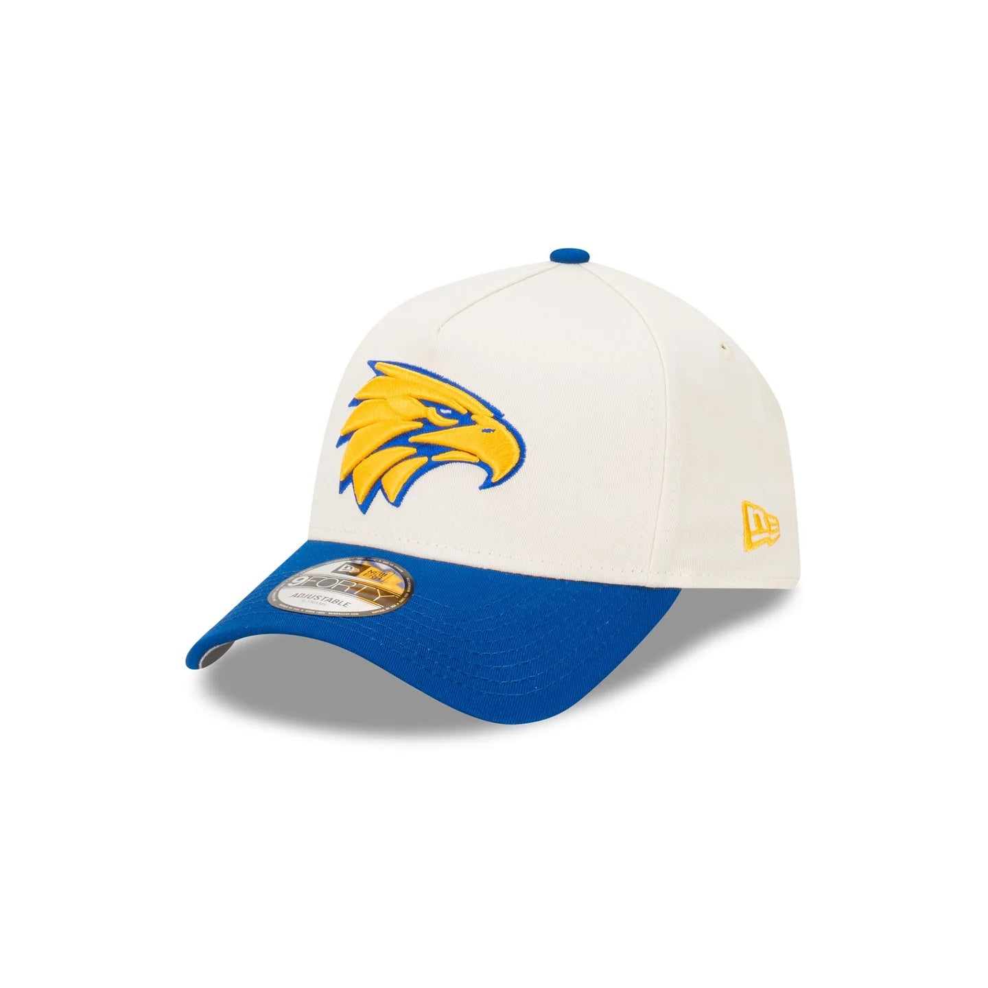West Coast Eagles Hat - 2-Tone Chrome Blue 9Forty A-Frame AFL Snapback Cap - New Era