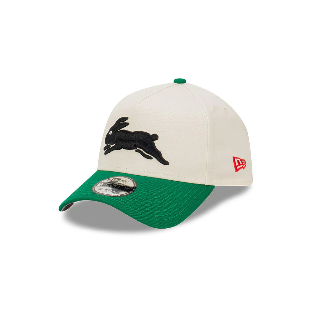 South Sydney Rabbitohs Hat - 2-Tone Chrome Green 9Forty A-Frame NRL Snapback Cap - New Era