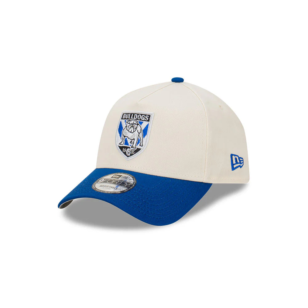 Canterbury-Bankstown Bulldogs Hat - 2-Tone Chrome Blue 9Forty A-Frame NRL Snapback Cap - New Era