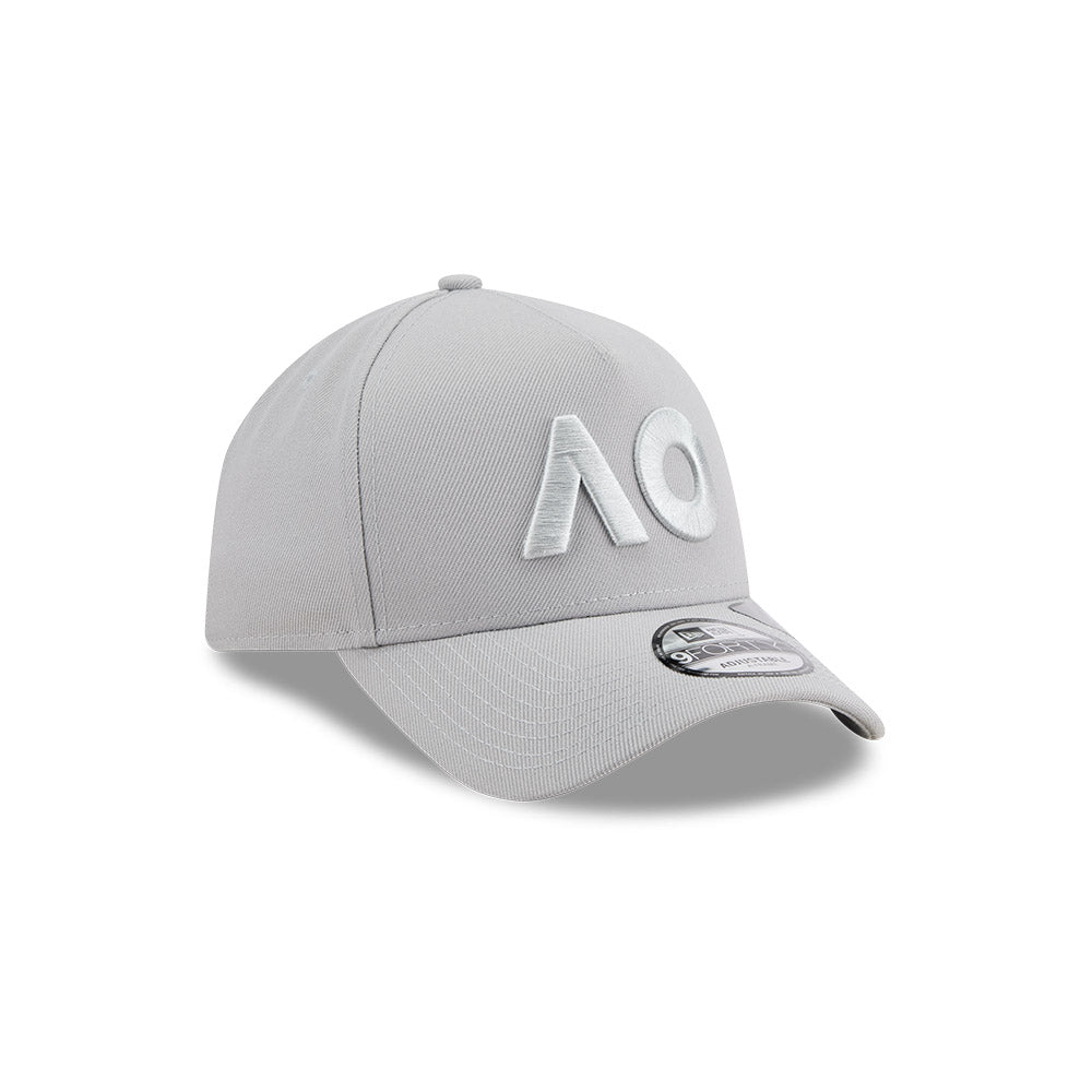 Australian Open Hat - 2026 Core Tonal AO Gray 9Forty A-Frame Snapback Cap - New Era