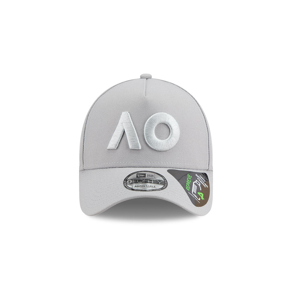 Australian Open Hat - 2026 Core Tonal AO Gray 9Forty A-Frame Snapback Cap - New Era