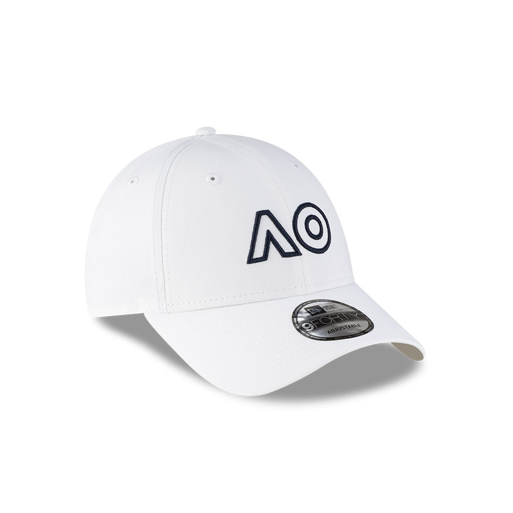 Australian Open Hat - 2026 Core Performance AO White Tennis 9Forty Snapback Cap - New Era