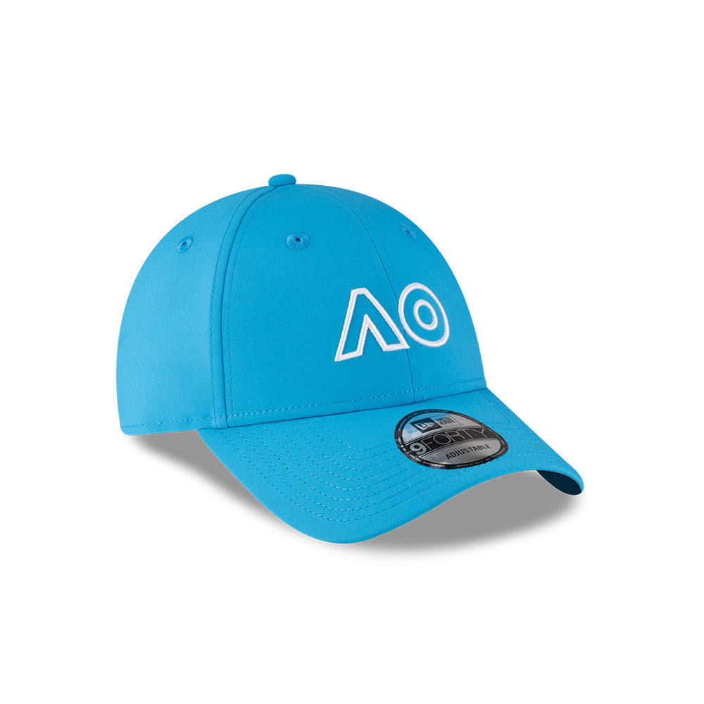 Australian Open Hat - 2026 Core Performance AO Sun Wash Blue Tennis 9Forty Snapback Cap - New Era