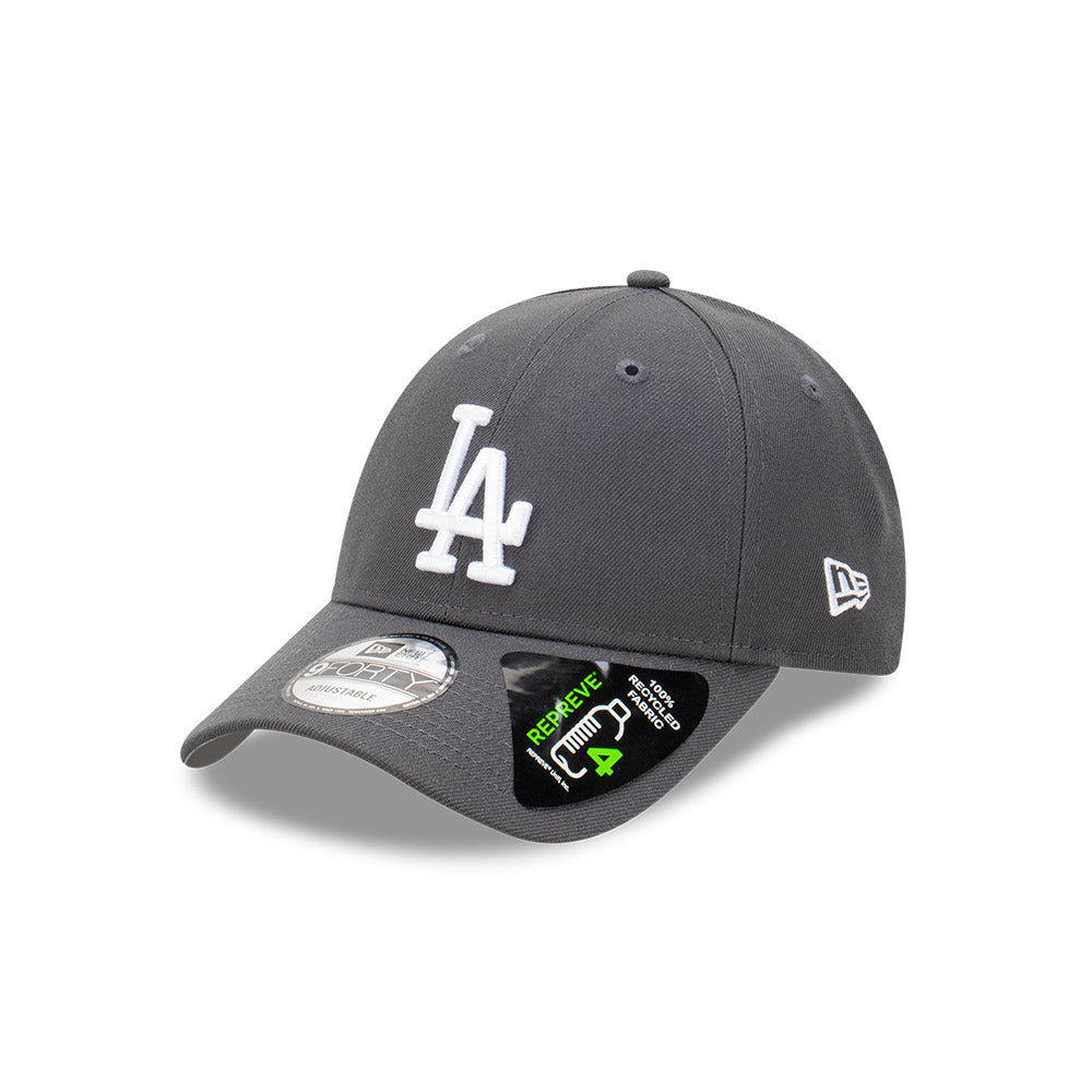 Los Angeles Dodgers Hat - Graphite Grey Repreve 9Forty MLB Snapback Cap - New Era