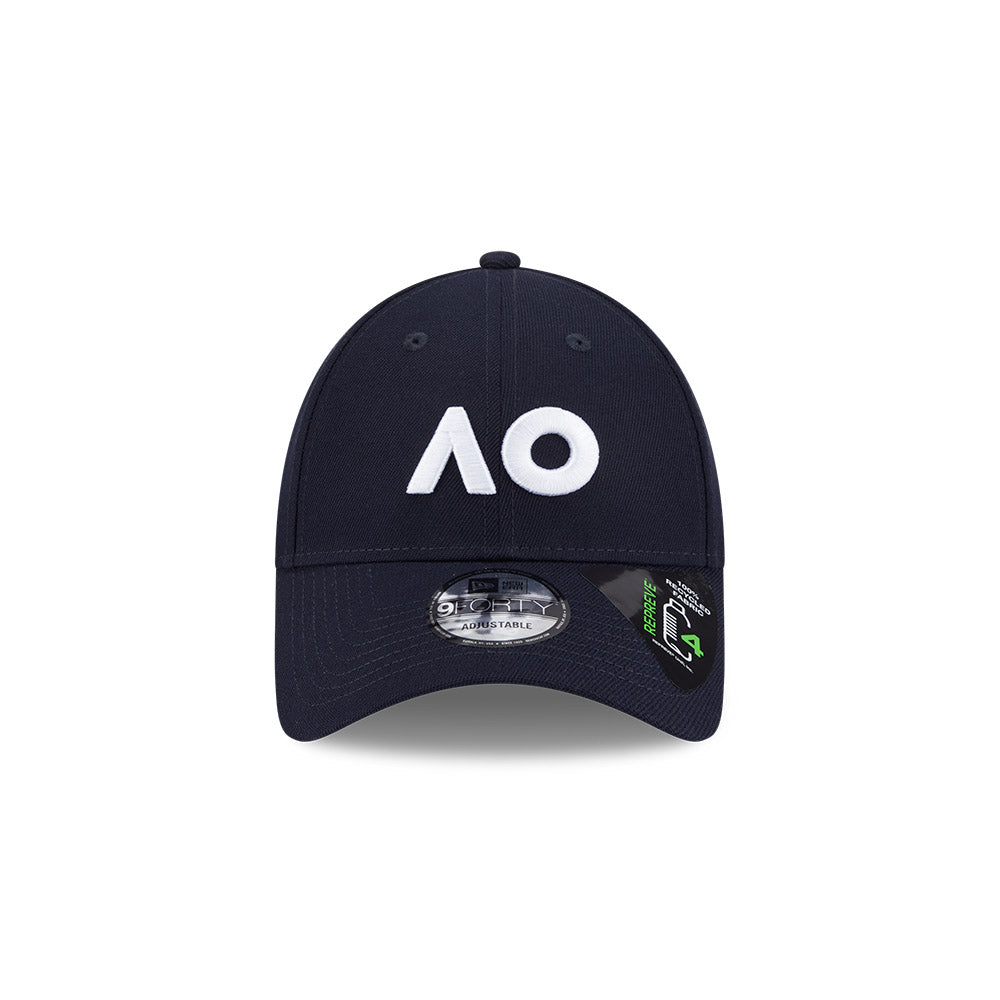 Australian Open Hat - 2026 Core AO Navy Tennis 9Forty Strapback Cap - New Era