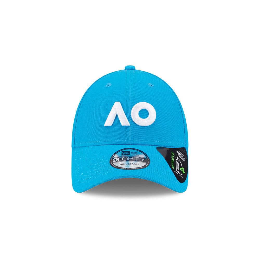Australian Open Hat - 2026 Core AO Sun Wash Blue Tennis 9Forty Strapback Cap - New Era