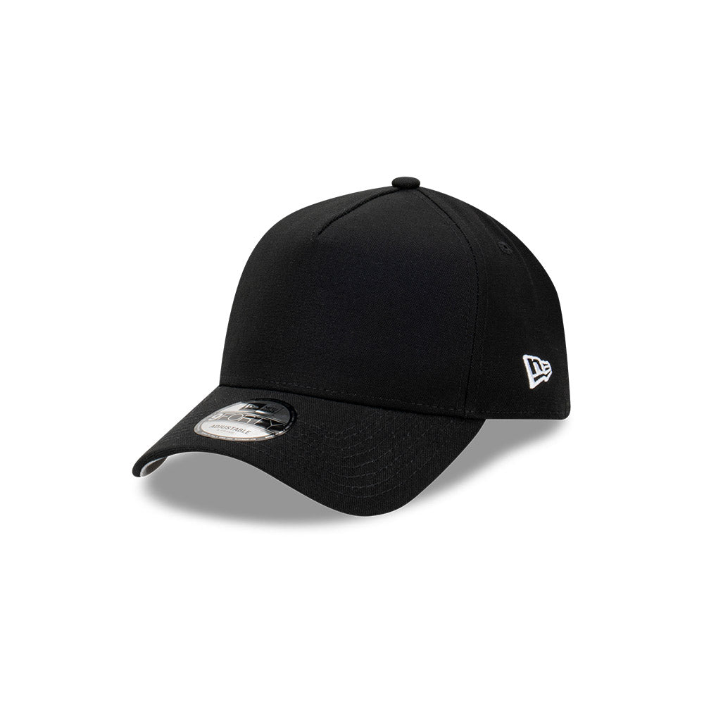 New Era Hat - Blank Seasonal Canvas Black 9Forty A-Frame Snapback Cap