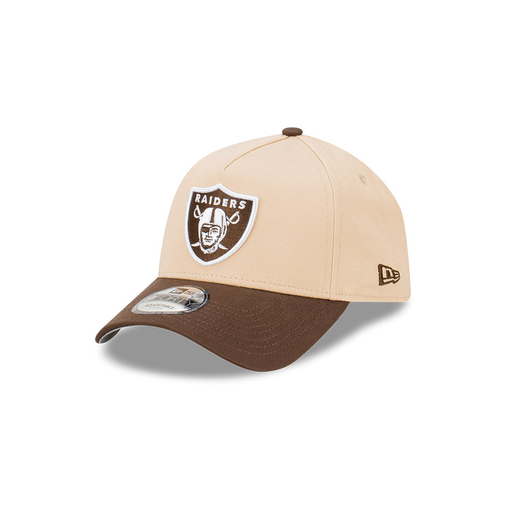 Las Vegas Raiders Hat - Choc Oat 9Forty A-Frame NFL Snapback Cap - New Era