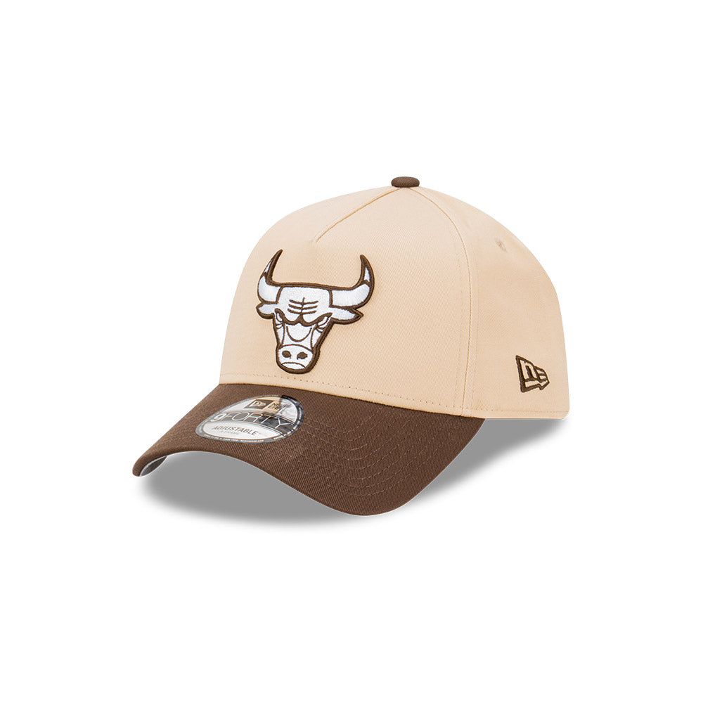 Chicago Bulls Hat - Choc Oat 9Forty A-Frame NBA Snapback Cap - New Era
