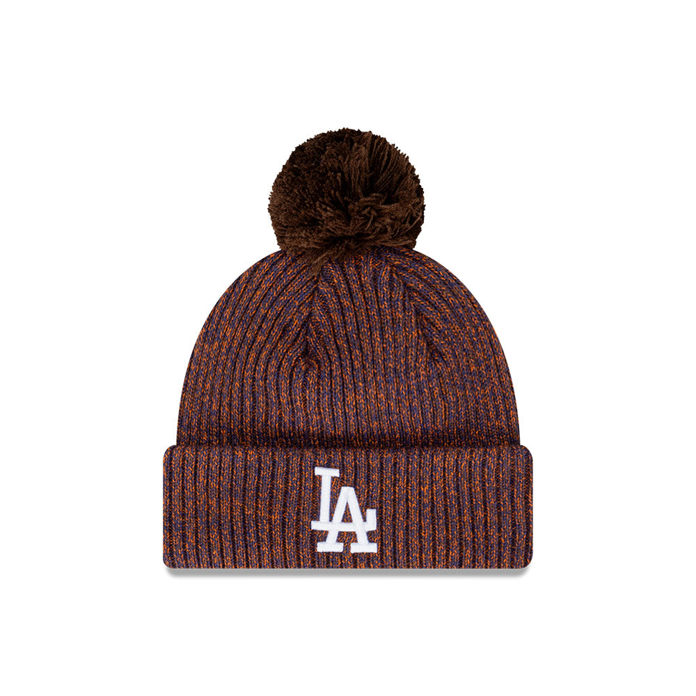 Los Angeles Dodgers Beanie - Seasonal Speckle Walnut MLB Pom Knit - New Era