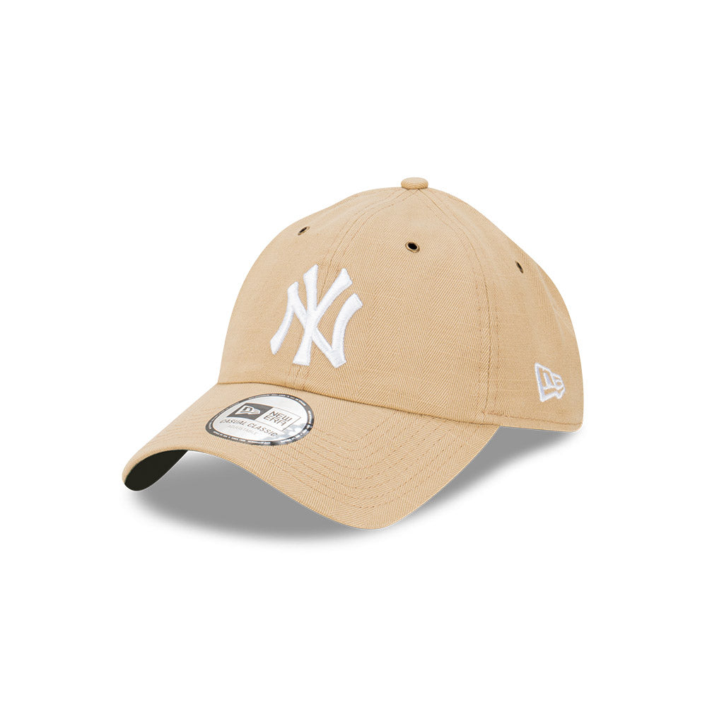 New York Yankees Hat - Camel Herringbone Collection Casual Classic MLB Strapback Cap - New Era