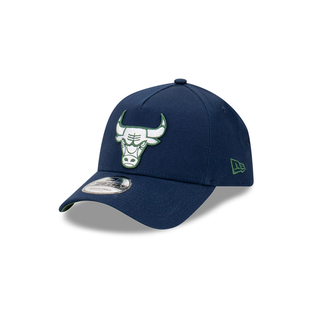 Chicago Bulls Hat - Blue Kelp 9Forty A-Frame NBA Snapback Cap - New Era