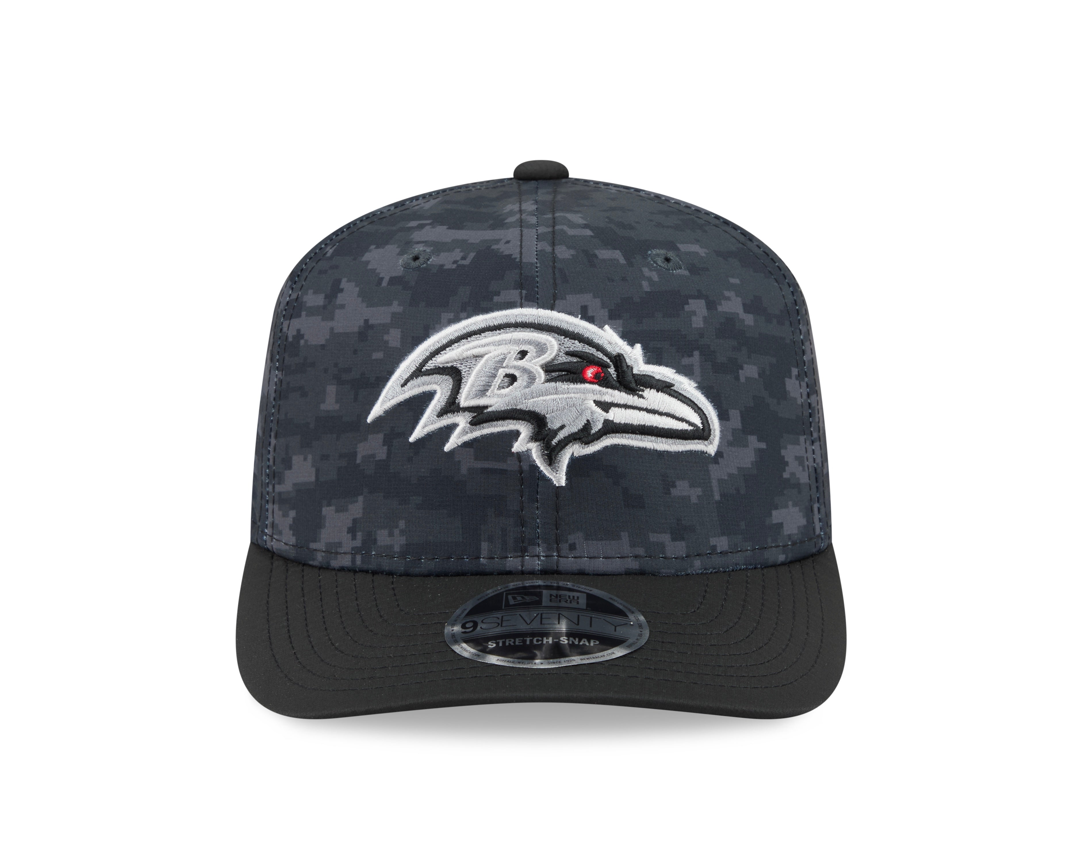 Baltimore Ravens Hat - Dark Camo Salute To Service NFL 9Seventy Adjustable Stretch Snapback Cap - New Era
