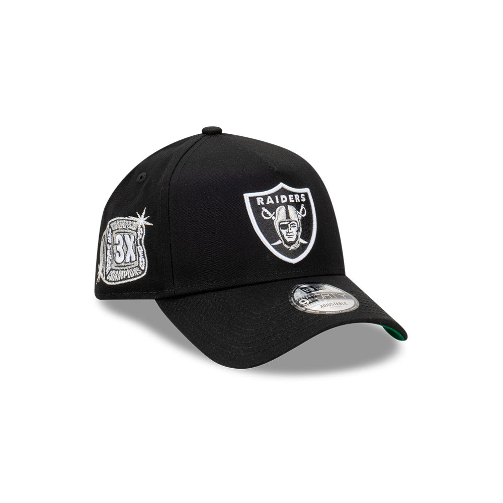 Las Vegas Raiders Hat - Black Champs Pack 9Forty A-Frame NFL Snapback Cap - New Era