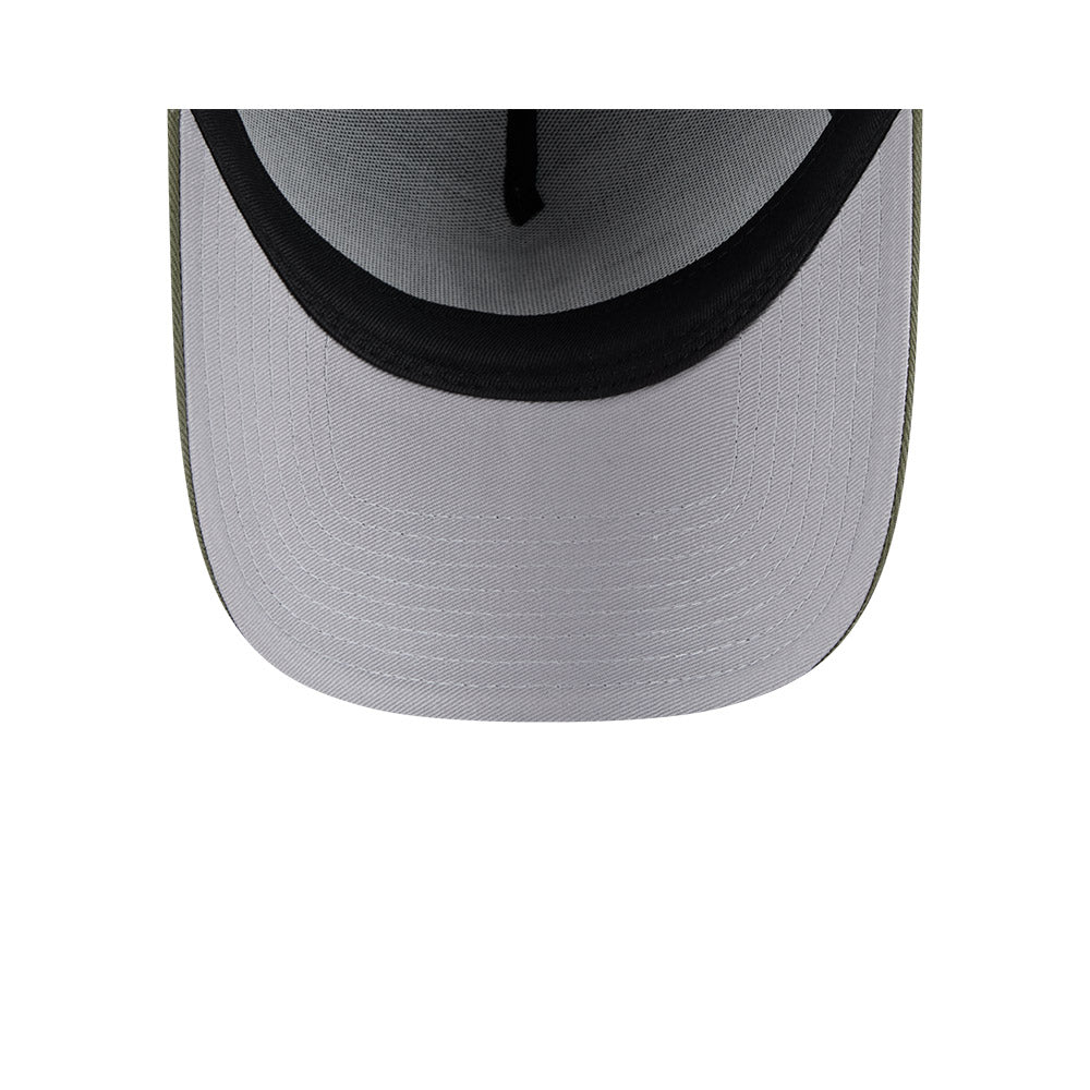 New York Yankees Hat - Olive Green Seasonal Script 9Forty A-Frame MLB Snapback Cap - New Era