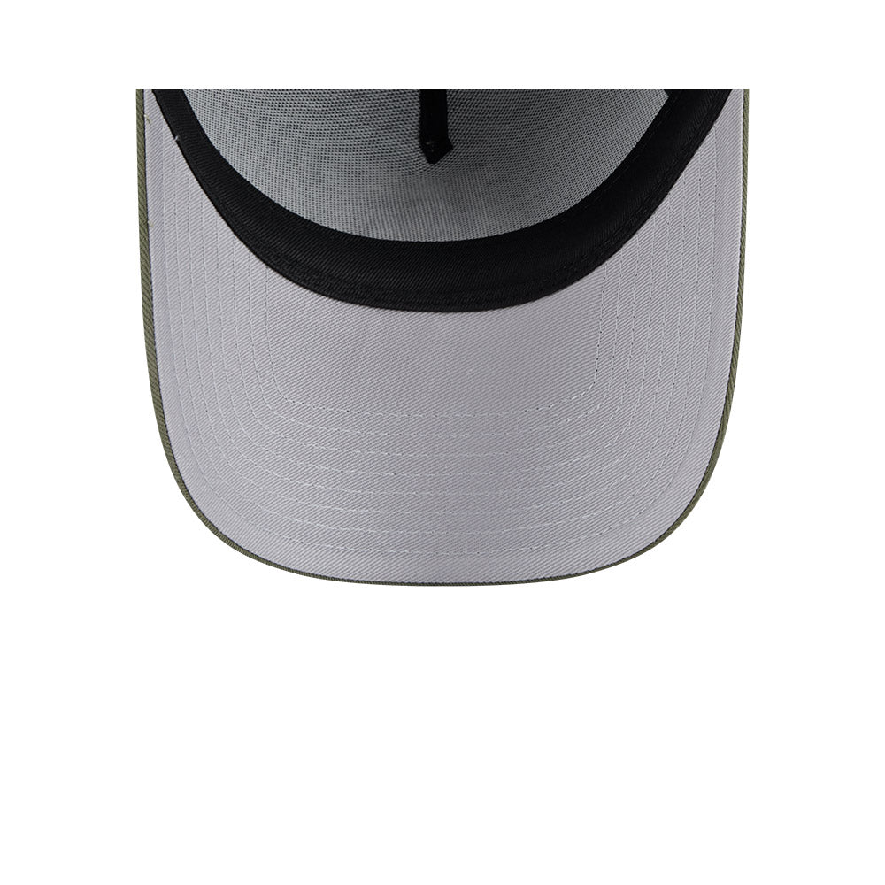 LA Dodgers Hat - Olive Green Seasonal Script 9Forty A-Frame MLB Snapback Cap - New Era