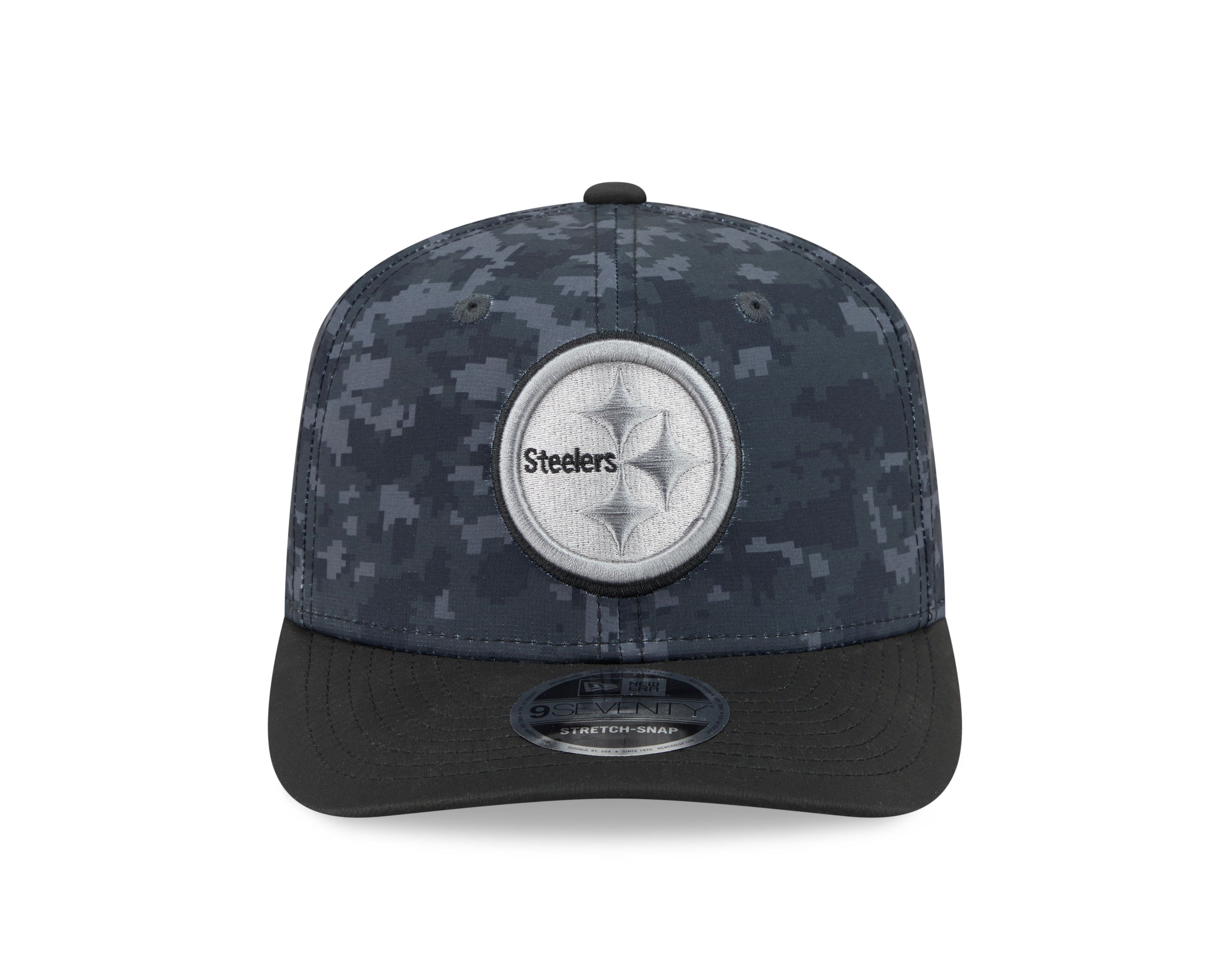 Pittsburgh Steelers Hat - Dark Camo Salute To Service NFL 9Seventy Adjustable Stretch Snapback Cap - New Era