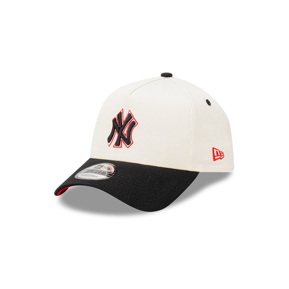 New York Yankees Hat - Ivory Blaze 9Forty A-Frame MLB Snapback Cap - New Era