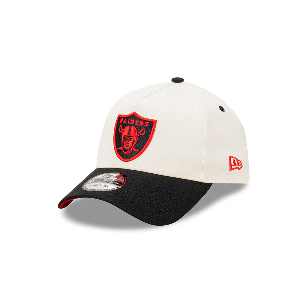 Las Vegas Raiders Hat - Ivory Blaze 9Forty A-Frame NFL Snapback Cap - New Era