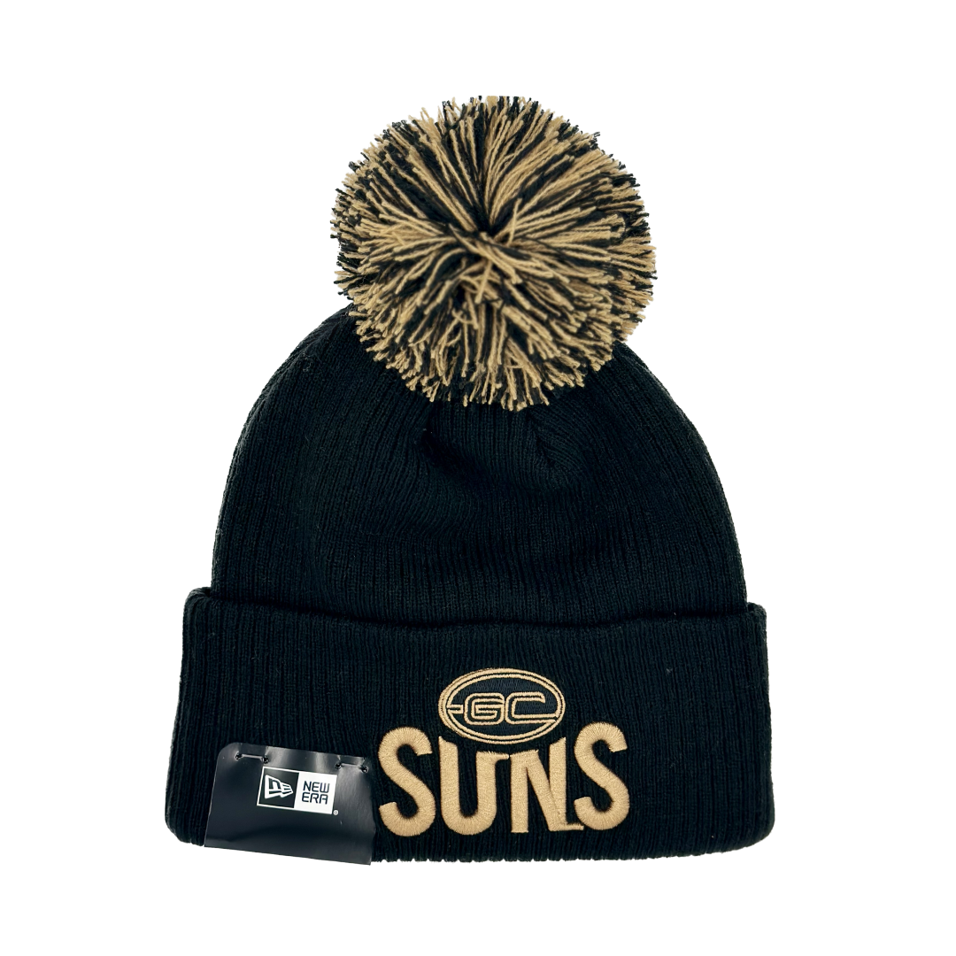 Gold Coast Suns Beanie - 2023 AFL Winter Collection Pom Knit - New Era