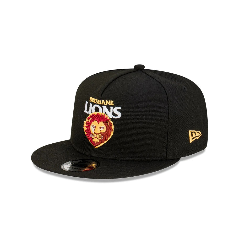 Brisbane Lions Hat - 2023 AFL Black 9Fifty A-Frame Snapback Cap - New Era