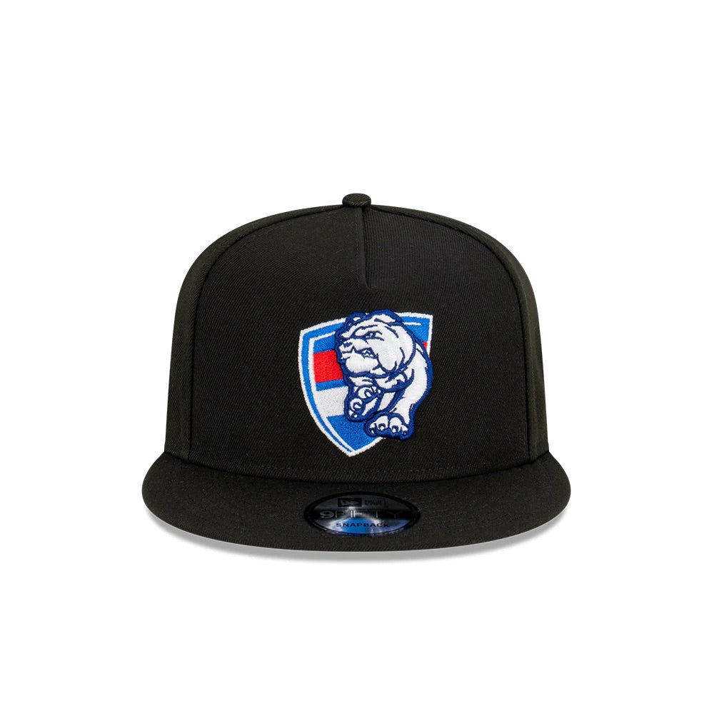 Western Bulldogs Hat - 2023 AFL Black 9Fifty A-Frame Snapback Cap - New Era