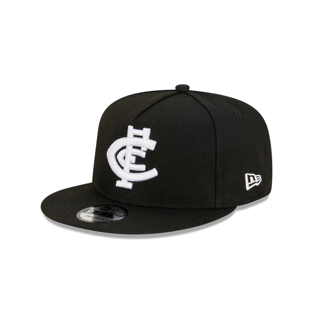 Carlton Blues Hat - 2023 AFL Black 9Fifty A-Frame Snapback Cap - New Era